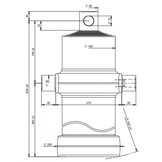 Teleskopski cilinder 6 stopenj 13 ton 2955 mm z luknjo 6024F